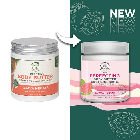 Petal Fresh Guava Nectar Body Butter, Organic Coconut Oil, Argan Oil, Shea Butter, 8 oz, Vegan
