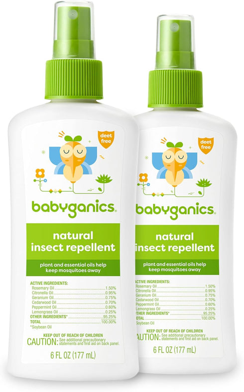 Babyganics Insect Spray, 6oz, 2 Pack with Plant and Essential Oils