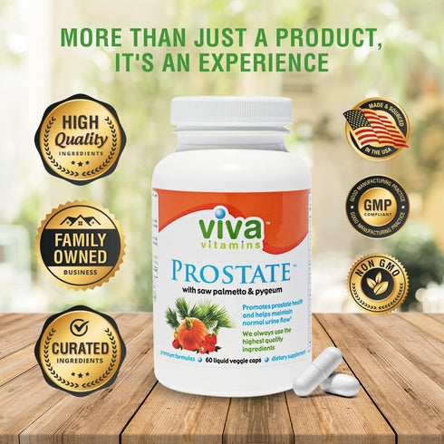 Prostate Health Supplements for Men with Pygeum, Pumpkin Seed Oil, and Saw Palmetto, 60 Veggie Caps