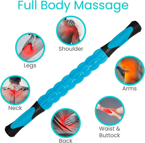 Vive Massage Stick Roller for Muscle, Back, Legs - Deep Tissue Body Fascia Massager for Hamstring, Calf, Neck Pain