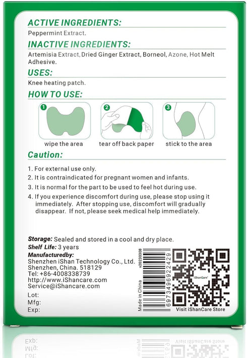 Knee Pain Patches - 48 Count Herbal Plaster Maximum Strength Heat Patches for Joint Soreness Relief (2 Pack)