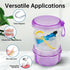 Leakproof Denture Case, Purple Denture Soaking Cup, False Teeth Container, Dental Bath Holder Storage Box for Traveling