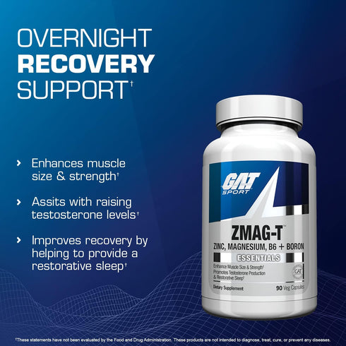 GAT Sport Essentials ZMAG-T - Zinc, Magnesium, B6 + Boron, 90 Veg Capsules