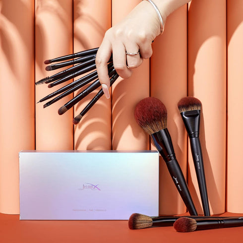 Jessup Full Makeup Brushes Set 13pcs, Professional Vegan Foundation Powder Blush Highlight Eyeshadow Blending Concealer