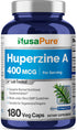NusaPure Huperzine A - 400mcg, 180 Veggie Capsules (Vegetarian, Non-GMO, Vegan)