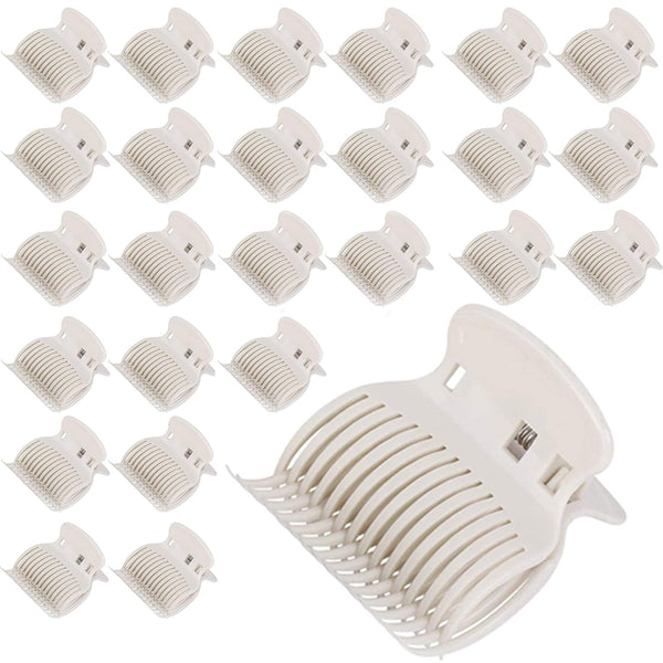 Tbestmax 24 Hot Roller Clips - Hair Curler Claw Clip Replacement for Women Girls, White