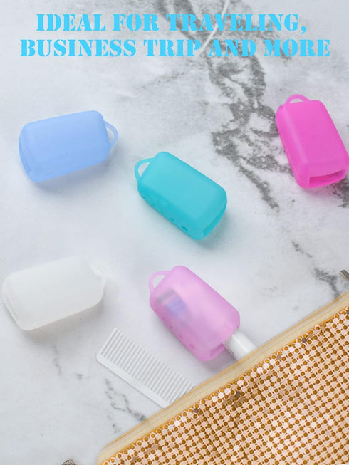 5 Packs Toothbrush Covers, Silicone Caps for Electric & Manual Toothbrush, Travel Essentials