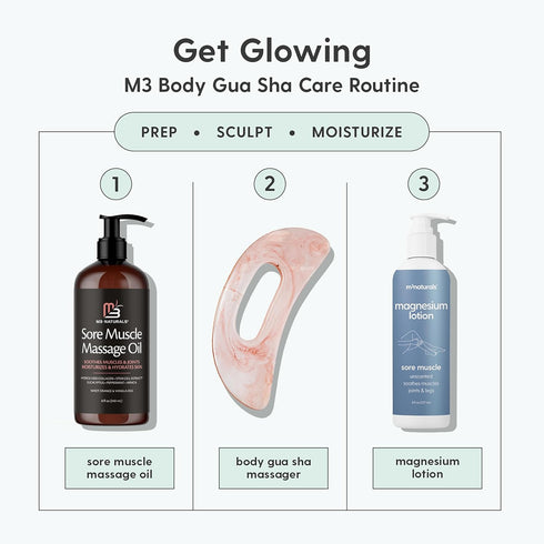M3 Large Body Gua Sha Tool for Lymphatic Drainage, Cellulite, Sculpting and Sore Muscles, Grip-Friendly with Smooth