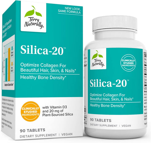 Terry Naturally Silica-20 - Support Hair Growth, Nail Strength & Bone Density - 90 Tablets