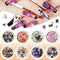 Kalolary 8 Boxes Halloween Nail Art Sequins, 3D Nail Art Decals Stickers for Pumpkin Witch Bat Manicure DIY Decoration