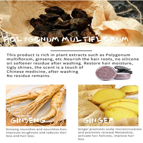 Solid Shampoo Bar for Natural Darkening, Hair Loss Treatment & Regrowth for Men & Women