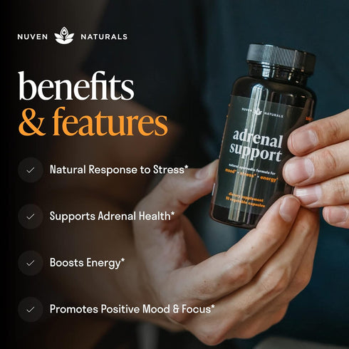 Adrenal Support - Cortisol Manager & Supplements with Ashwagandha Extract, 60 Capsules