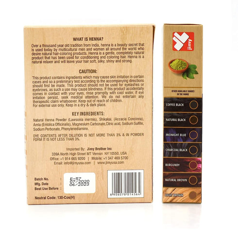 HENNA HAIR COLOR 30 Minute Enriched with Herbs, Semi-Permanent Powder for Men and Women (Charcoal Black)
