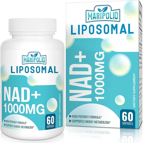Liposomal NAD+ Supplement 1000 mg | Highest NAD Potency | Max Absorption Pure NAD Supplement for Energy, DNA Repair,