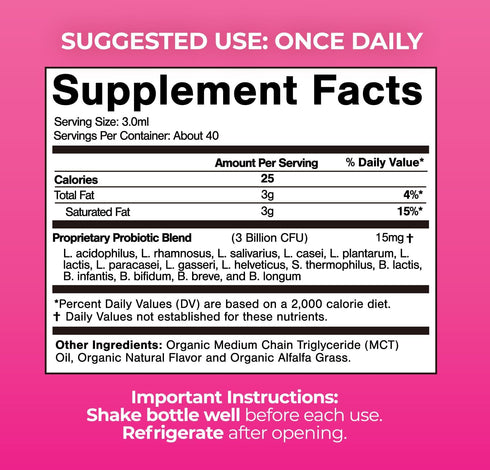 Immune 15 98% 40 USDA Organic Liquid Probiotic for Women | PH Balance, UT, & Feminine Health | Digestive Support, & Gut
