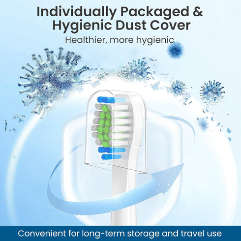 Replacement Toothbrush Heads 10 Pack for Bitvae Daily D2 Rechargeable Toothbrush, White Refills