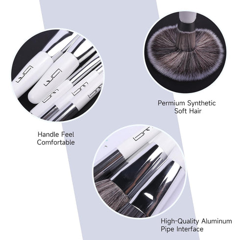 Travel Makeup Brushes Set with Pouch, 5PCS Double Ended Mini Cosmetic Brushes Kit for Professional Use