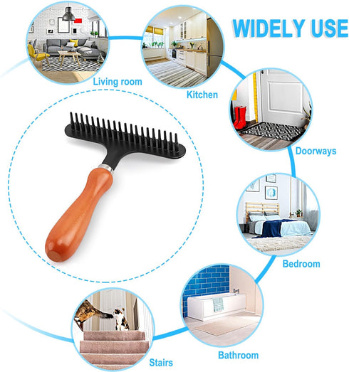 Carpet Rake - Shag Rug Rake, Carpet Groomer Rake, Hair Cleaner for Rug and Carpet (4.3 Inch, 1 PCS)