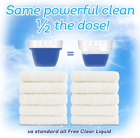 all Liquid Laundry Detergent, Free Clear for Sensitive Skin, Unscented, 2X Concentrated, 110 Loads