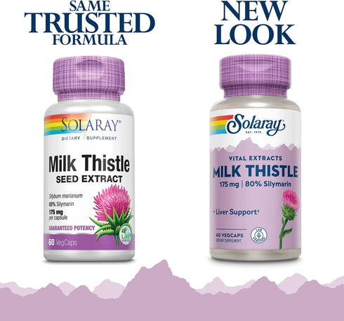 SOLARAY Milk Thistle Seed Extract 175mg Antioxidant Intended to Help Support a Normal, Healthy Liver Non-GMO & Vegan