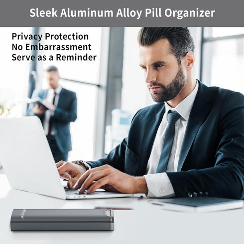 Provided),7 Metal Weekly Pill Organizer, Serfeymi Aluminum Daily Pill Box(Spare Gasket Day Pill Case Travel Medicine