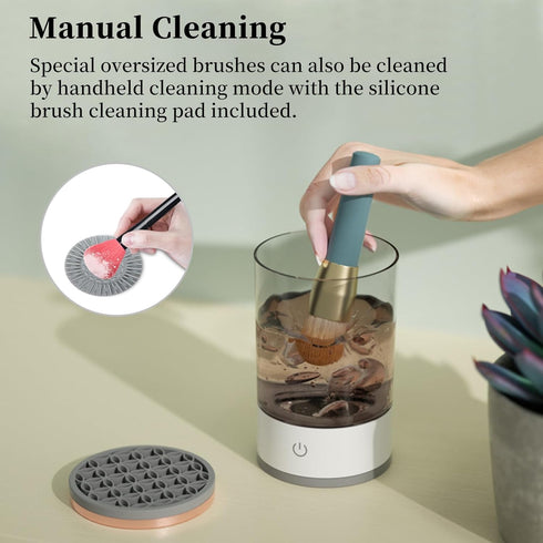 Makeup Brush Cleaning Machine, Automatic Electric Cleaner and Dryer, Dust-proof Organizer for Beauty Brushes
