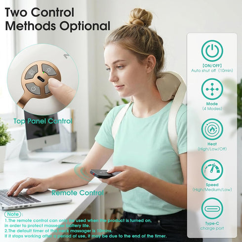 Rexyzen 2026 4D Cordless Neck Massager with Heat for Pain Relief Deep Tissue, Kneading Massage Tools with Remote