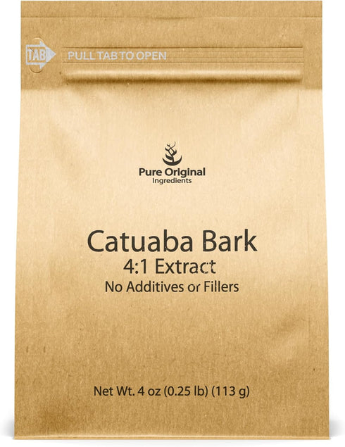 Catuaba Bark Extract by PURE ORIGINAL INGREDIENTS, 4 oz, 4:1 Extract, Fine Powder Supplement