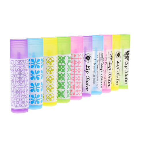 Kare & Kind Lip Balm Crafting Kit, Easy Filling Tray and Spatula, 50 Empty Tubes with Caps (10x5 Colors)