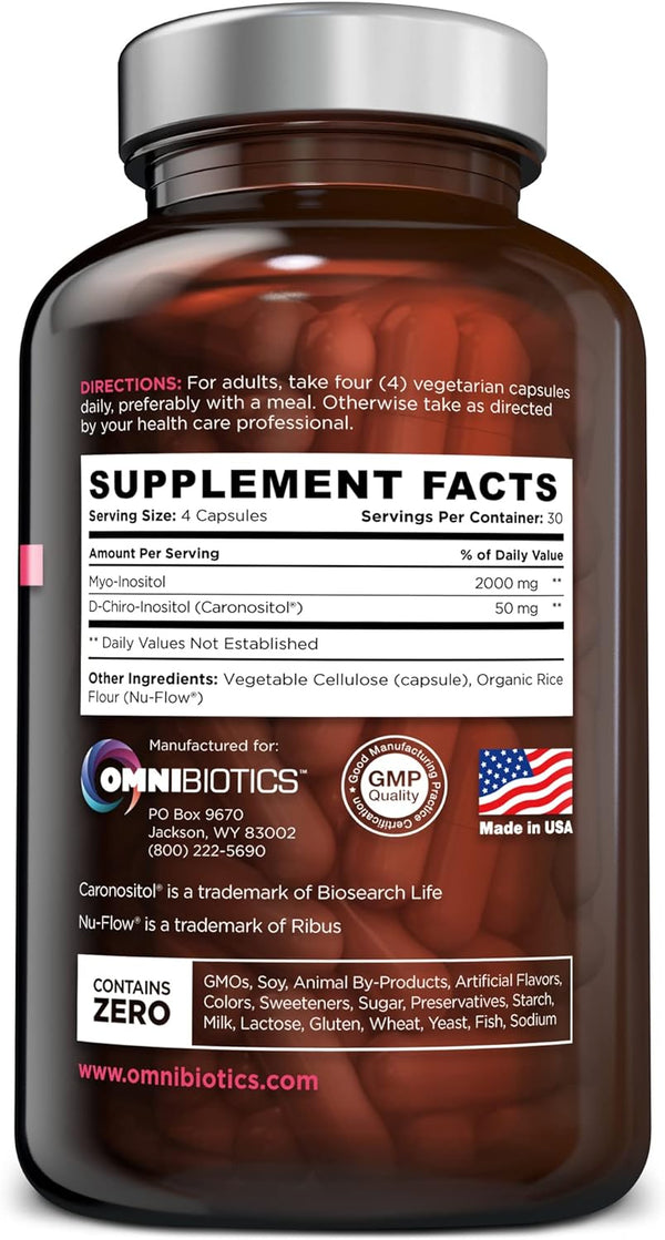 Myo-Inositol Plus & D-Chiro Inositol Supplement - Natural PCOS Supplements for Hormone Balance and Ovarian Support |