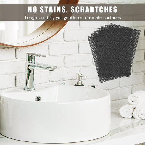50 Pcs Flexible Scrubbing Screen, 5.5" x 4" Abrasive Grit Pad for Household Cleaning, Removes Carbon Rust Scale