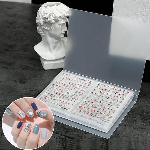 Nail Sticker Album Storage Book with 144 Slots for Nail Art Decals Stickers Organizer Display Book, No Stickers Included
