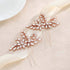 Unicra Wedding Crystal Flower Hair Pins, Decorative Bridal Hair Accessories Pack of 2 (Rose Gold)