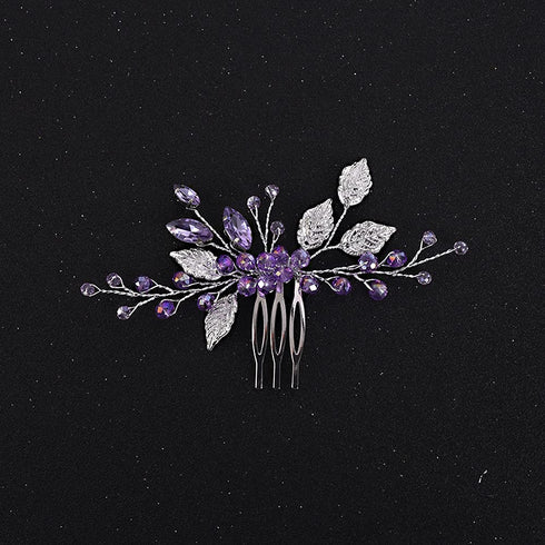YERTTER Wedding Crystal Leaf Bridal Hair Comb Clip, Pearl Wedding Hair Accessories for Bride, Bridesmaid, Flower Girls