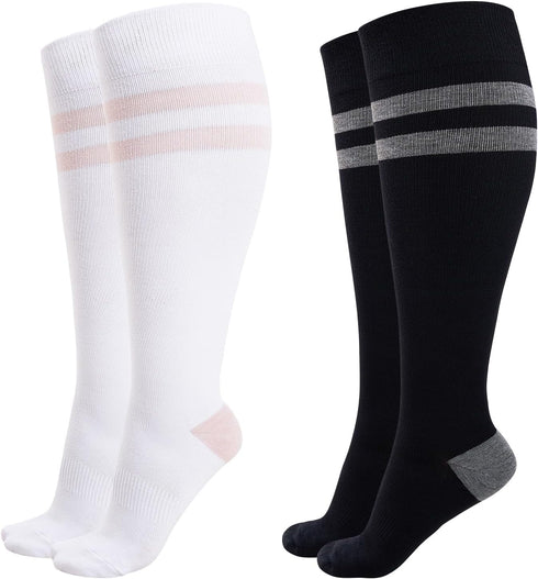 Momcozy Compression Socks for Women Wide Calf, 15-20mmHg Knee High Support Socks