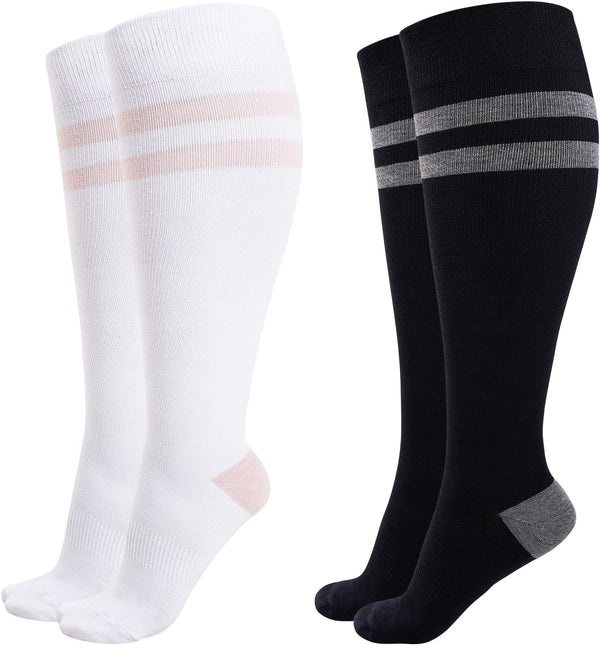 Momcozy Compression Socks for Women Wide Calf, 15-20mmHg Knee High Support Socks