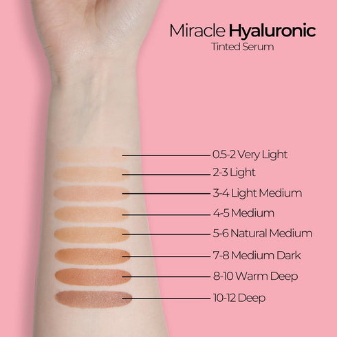 MCoBeauty Miracle Hyaluronic Tinted Serum, 3-4 Light/Medium, Hydration & Glow for Radiant Skin