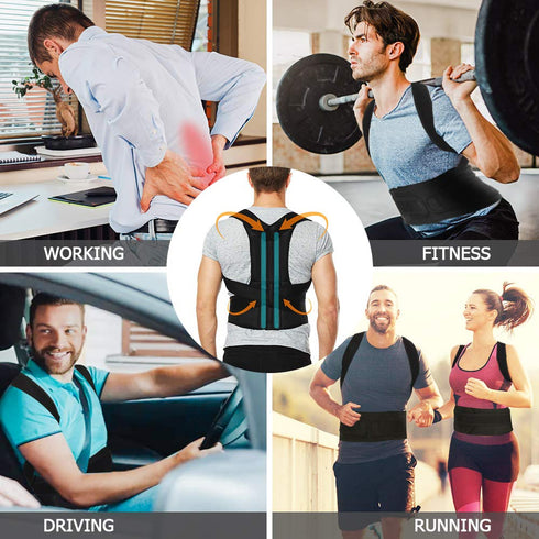 Back Brace Posture Corrector for Women and Men, Adjustable Support for Upper and Lower Back Pain Relief (XL,