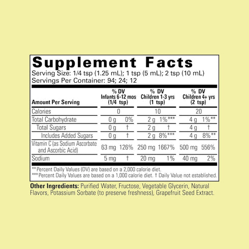 Immune 4 Oz (Pack 3) CHILDLIFE ESSENTIALS Liquid Vitamin C - Pure Vitamin C Liquid Supplement for Kids, System Support