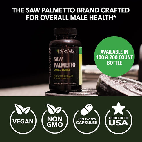 Saw Palmetto For Men Prostate Supplement - Potent Support for Men's Health, Over 6 Month Supply