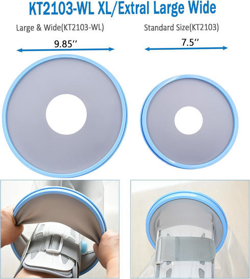 Waterproof Leg Cast Covers for Shower, Extra Large Wide, KT2103-WL Watertight Protector