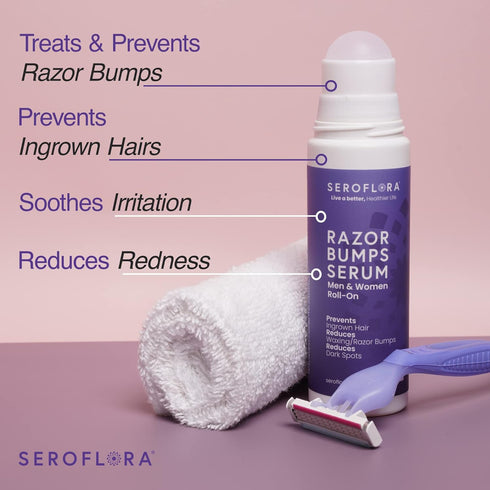 Razor Bumps Serum-Ingrown Hair Treatment for Women-Razor Bump for Bikini Area - After Shave & Waxing - Roll-On-Face, Legs, Body (3.5floz)