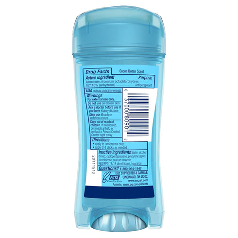 Secret Fresh Antiperspirant Deodorant for Women, 72hr Sweat & Odor Protection, Cocoa Butter Scent, 2.6 oz