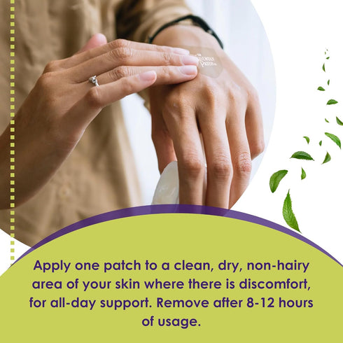 Relief Day Patch - Arnica, White Willow Bark, Saffron & Peppermint for Soreness and Discomfort for Women and Men