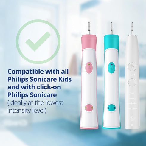 Kids Mini Toothbrush Heads Compatible with Philips Sonicare, Replacement Heads for Ages 3 to 6, Turquoise - HX6038-8