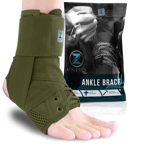 Z ATHLETICS Zenith Ankle Brace, Adjustable Lace Up Support for Running, Basketball, Injury Recovery