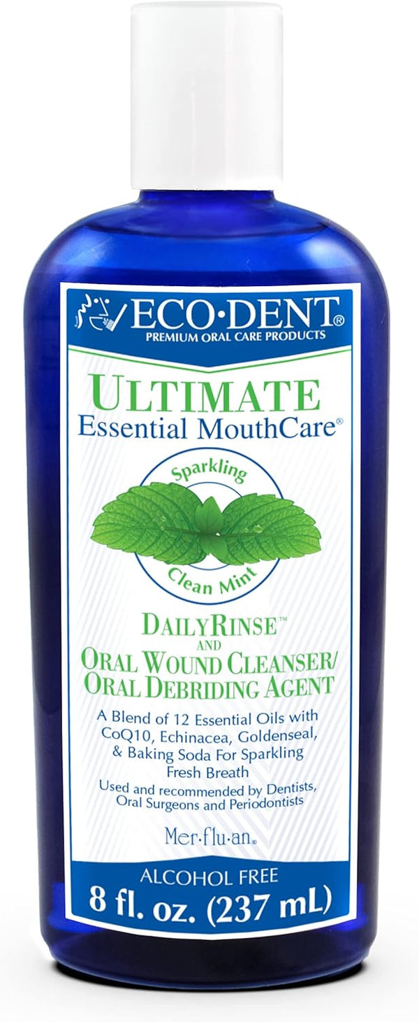 Eco-Dent Alcohol-Free Mouthwash, Mint - Ultimate Essential Mouth Care, Baking Soda Rinse with Essential Oils