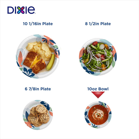 Dixie Small Paper Bowls - 10 Oz, 36 Count (Pack of 8), Microwave-Safe, Disposable Bowls for Snacks & Desserts