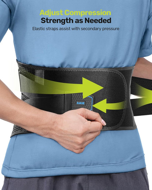 Back Brace for Men with 7 Stays, Adjustable Lumbar Support Belt for Pain Relief, Breathable Mesh Design for Scoliosis