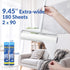 Lint Roller Refills - DELOMO Large Lint Roller Refill (2 Packs 180 Sheets) for Lint Remover, 9.45 in Pet Mega Extreme Stick Refill for Floor Roller, Cleaning for Carpets, Cars, Clothing, and Pet Hair